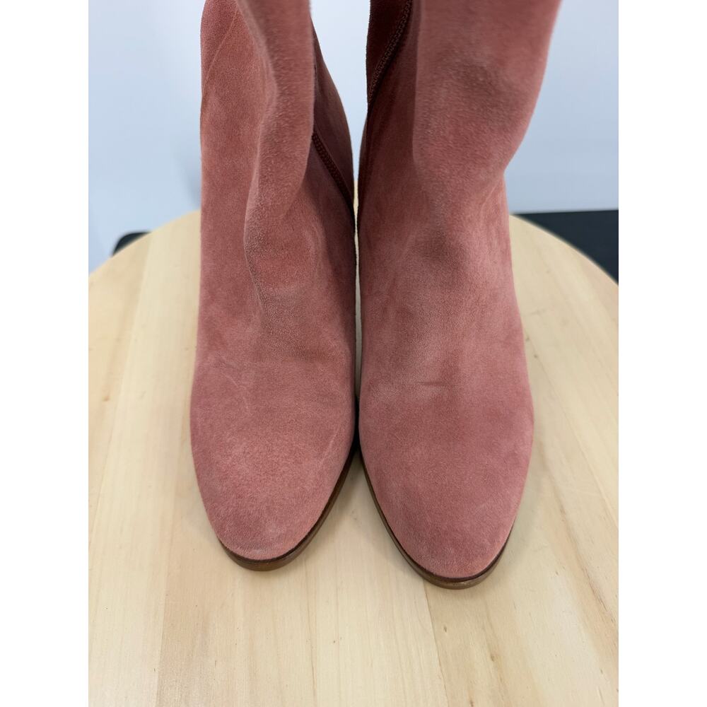Sezane Anaelle Suede Over the Knee Boots EU 37 US 6 Dusty Pink 70s Romantic Boho - Picture 11 of 16